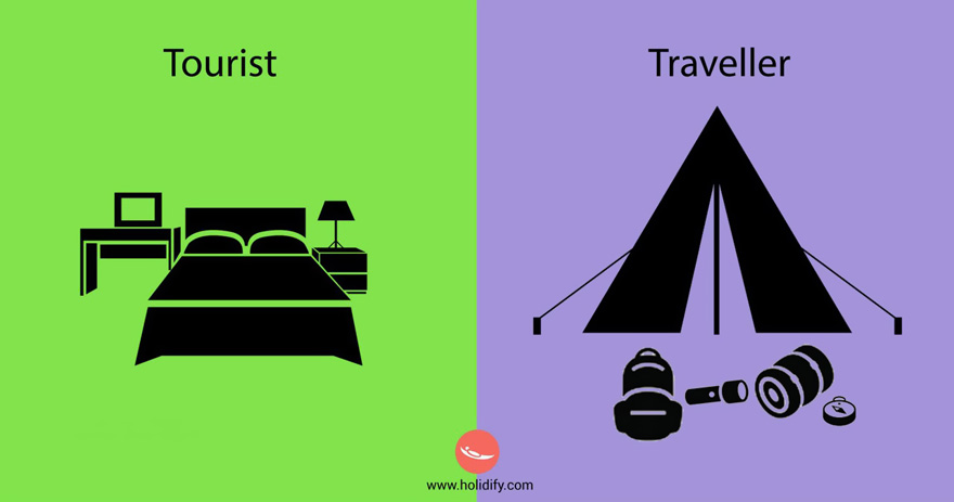Unterschied-Tourist-Reisender (5)